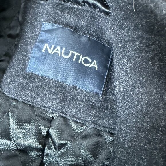 Nautica Charcoal Gray Classic Double Breasted Pea Coat XXL - Picture 8 of 8